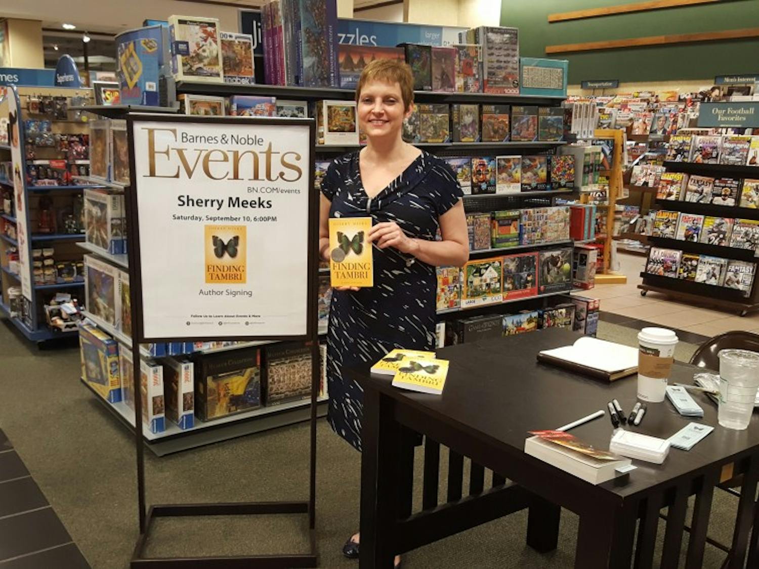Georgia author Sherry Meeks stopped at the Forest Acres Barnes and Noble as a part of her 100 Barnes and Nobles in 100 days tour.