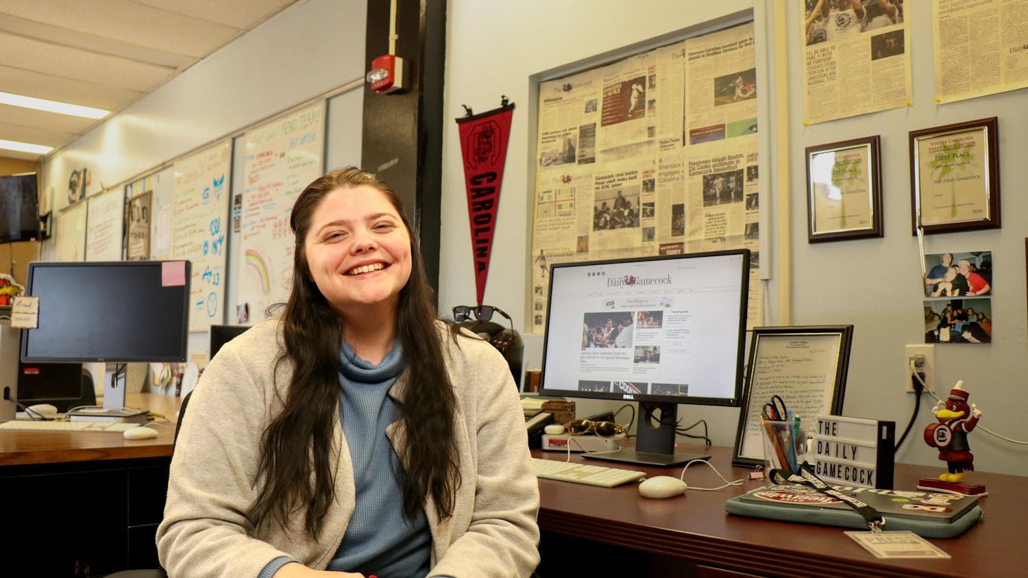 The Daily Gamecock Editor-in-Chief, Kate Robins, poses for a portrait on Jan. 7, 2024. Robins will serve as the editor-in-chief for 2024 and has previously worked for the newspaper as an assistant copy desk chief, summer managing editor and managing editor.