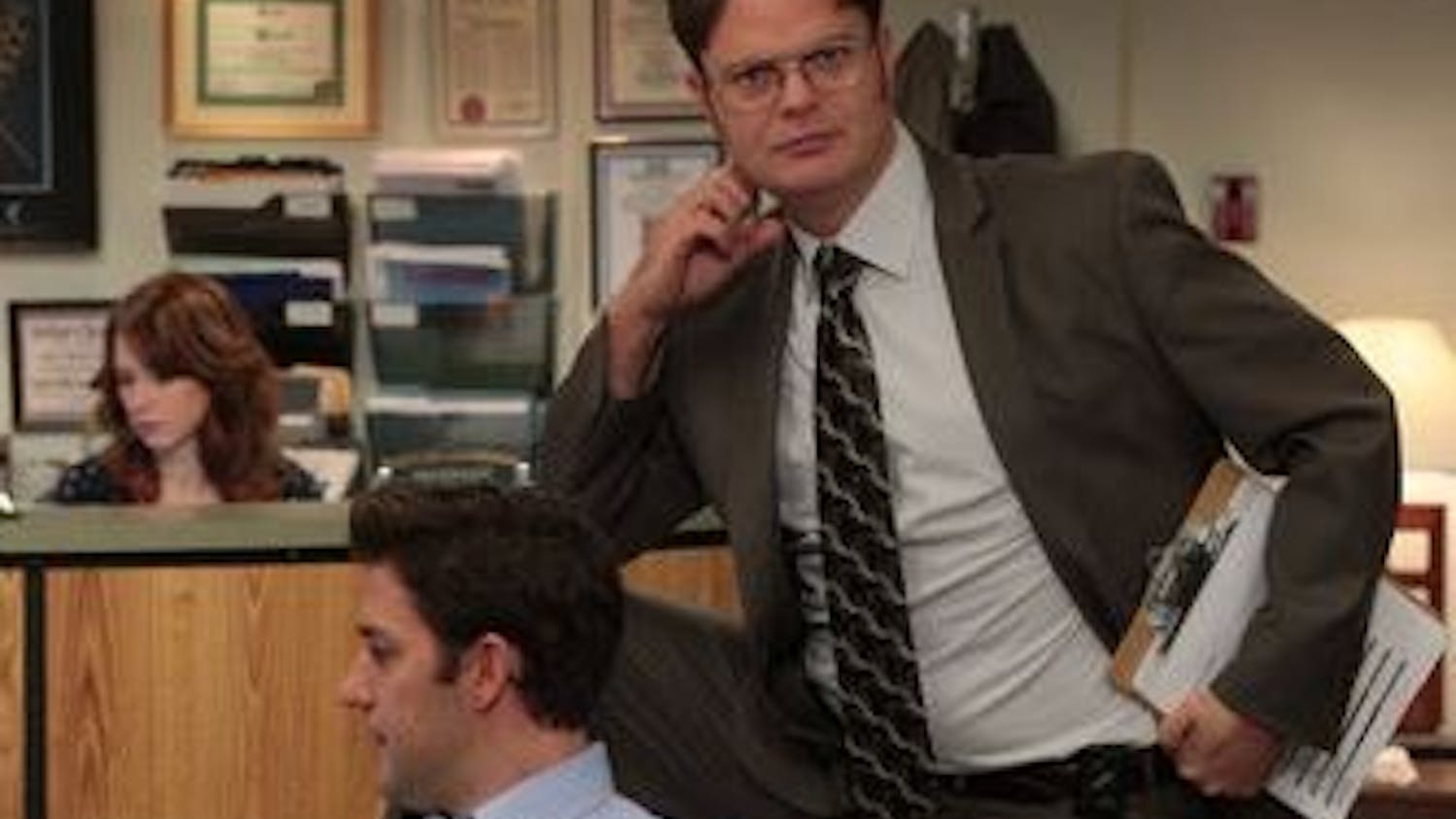 Dwight Schrute, as played by Rainn Wilson, is the heart-breaker of "The Office," with dreamy&nbsp;eyes and a stylish middle part.