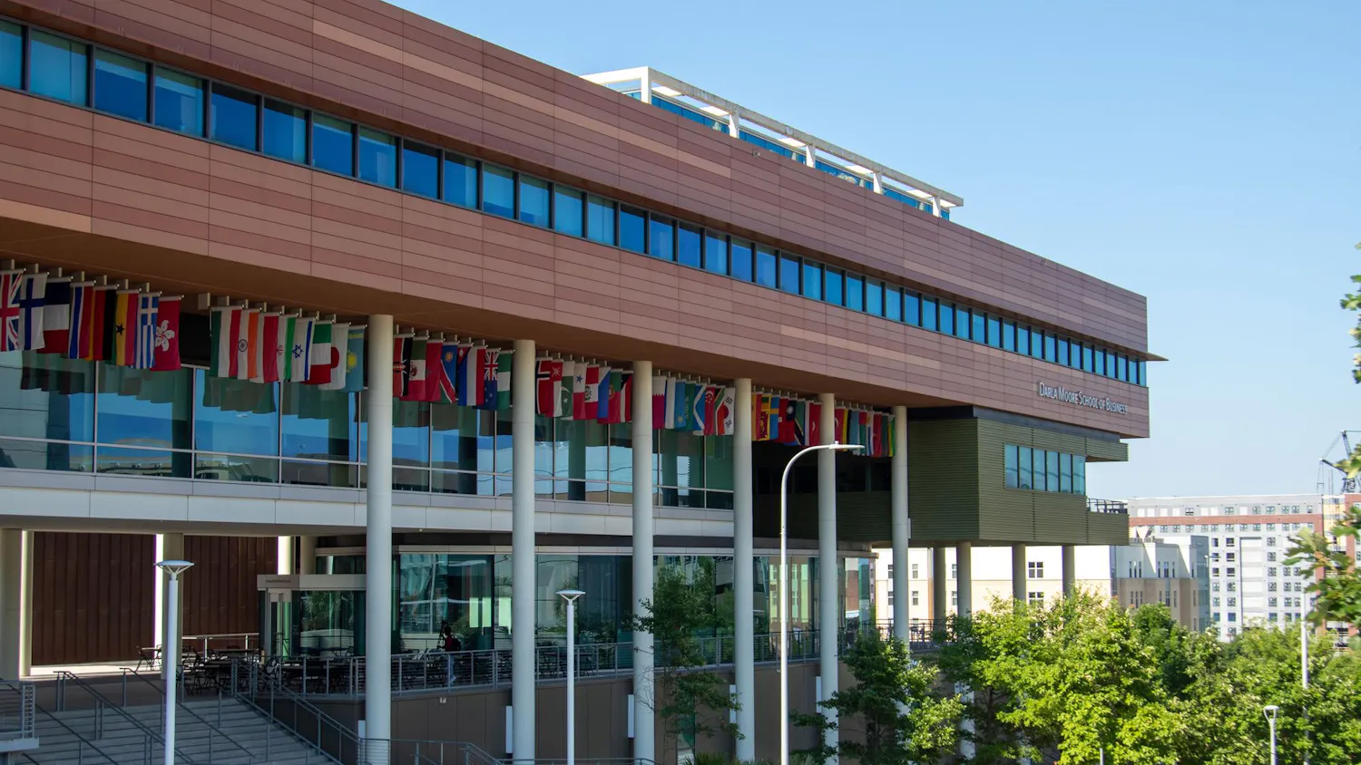 FILE — The Darla Moore School of Business is located on Assembly Street in Columbia, South Carolina, on Aug. 18, 2024. Darla Moore is the No. 1 undergraduate international business degree program.