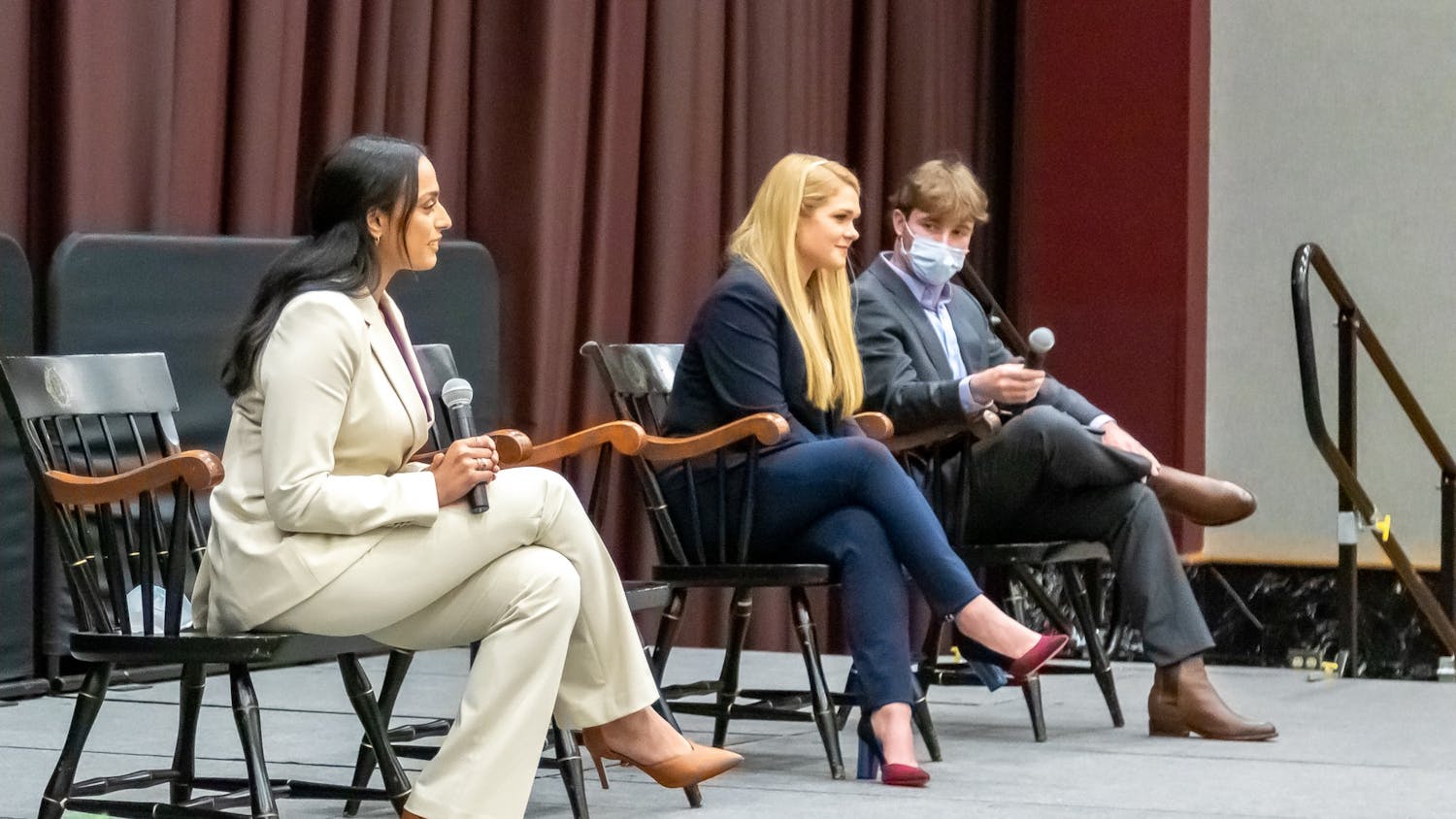 Presidential candidate Gurujjal Roopra speaks during the student government presidential debate hosted by The Daily Gamecock and SGTV in the Russell House Ballroom on Feb. 15, 2022.