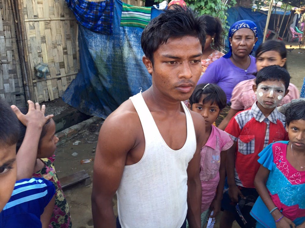 Mohammed Ayuf, 16, in a camp for displaced Rohingya Muslims in Myanmar. (Shashank Bengali/Los Angeles Times/TNS) 