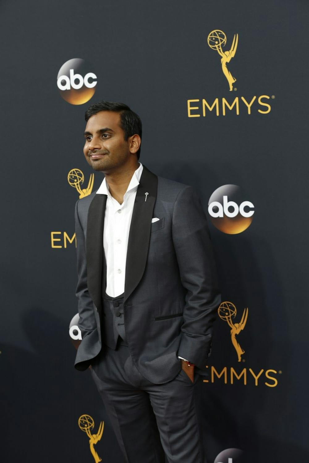 Aziz Ansari arrives at the 68th Primetime Emmy Awards at the Microsoft Theater in Los Angeles on Sunday, Sept. 18, 2016. (Kirk McKoy/Los Angeles Times/TNS)