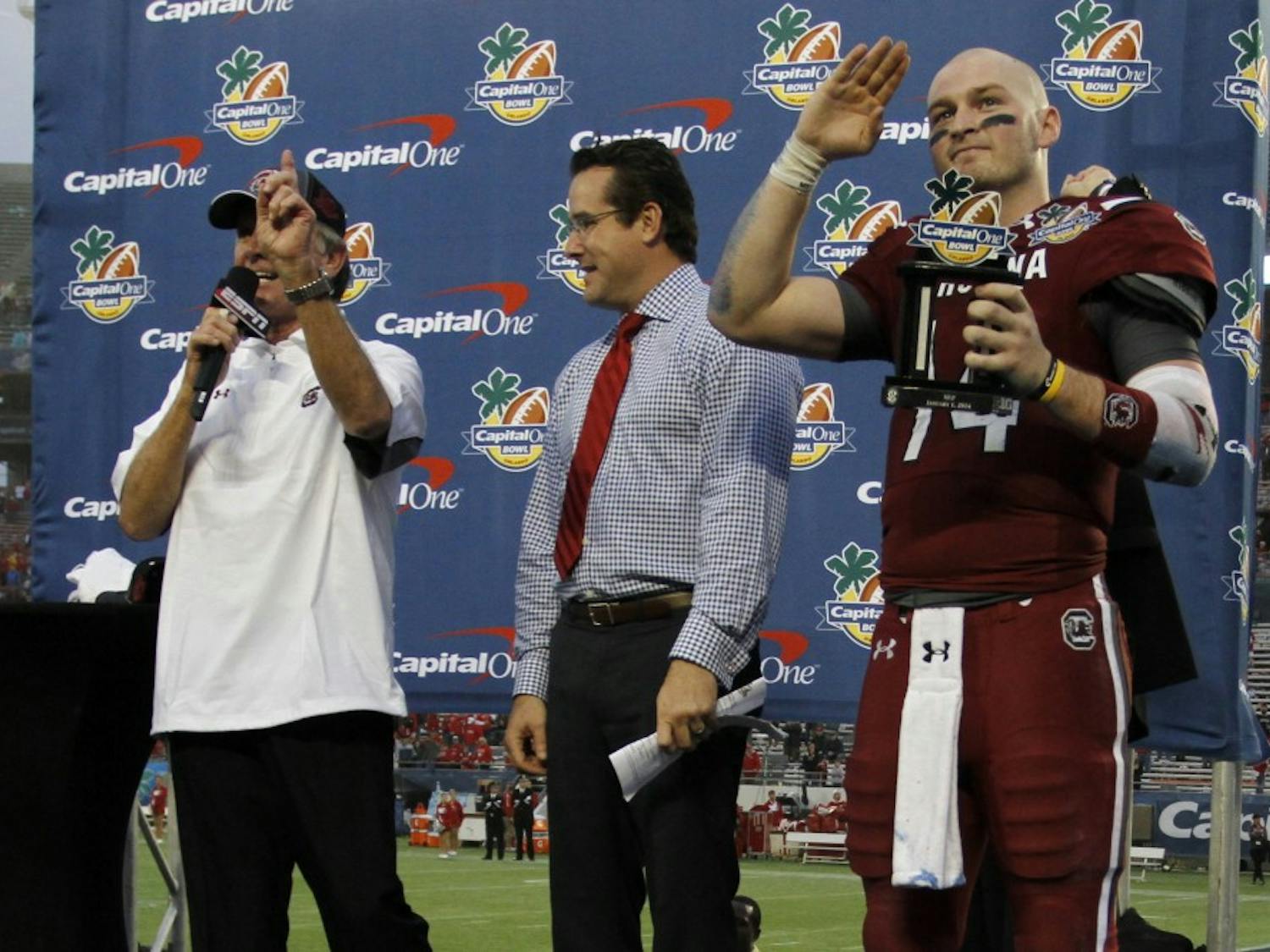 	Senior quarterback Connor Shaw is named the most valuable player at the Capital One Bowl on Jan. 1.