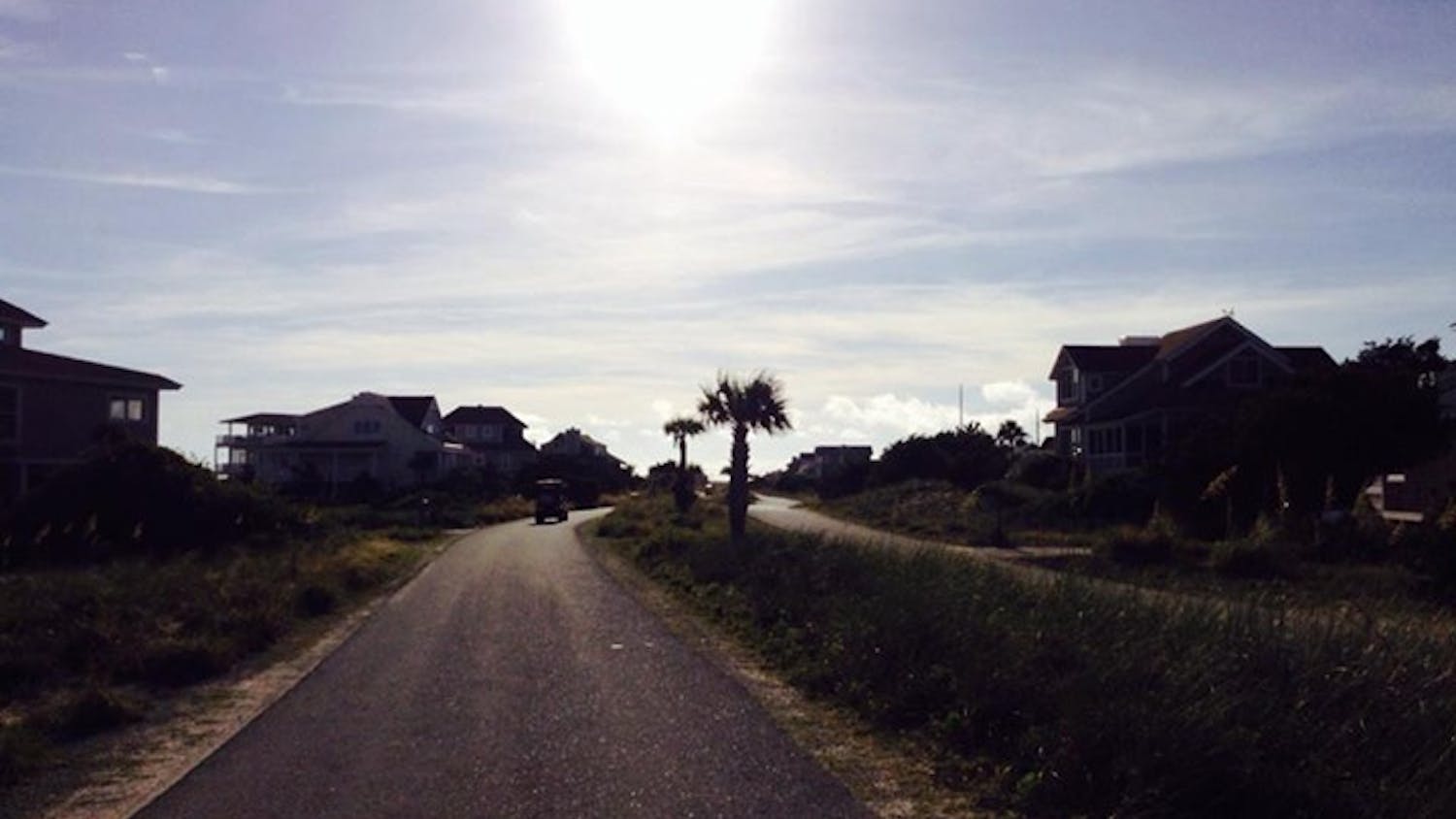 This is the view from a road in Bald Head Island where only golf carts, bikes and pedestrians can roam.&nbsp;