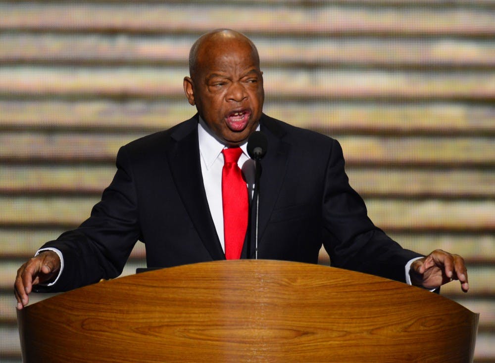 U.S. Rep. John Lewis (D-GA) speaks at the 2012 Democratic National Convention in Times Warner Cable Arena Thursday, September 6, 2012 in Charlotte, North Carolina. (Harry E. Walker/MCT)