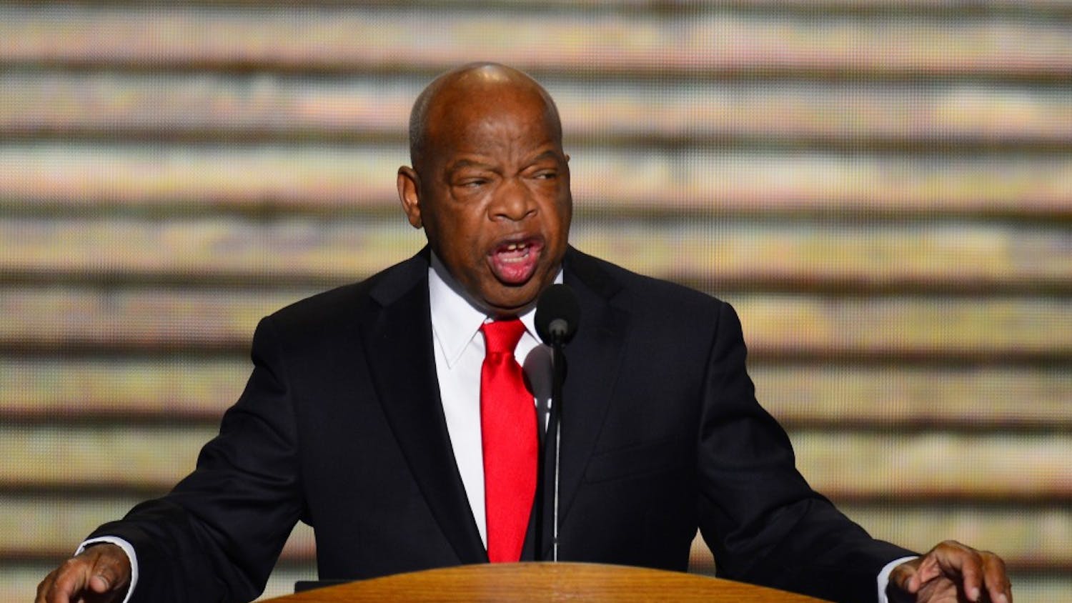 U.S. Rep. John Lewis (D-GA) speaks at the 2012 Democratic National Convention in Times Warner Cable Arena Thursday, September 6, 2012 in Charlotte, North Carolina. (Harry E. Walker/MCT)