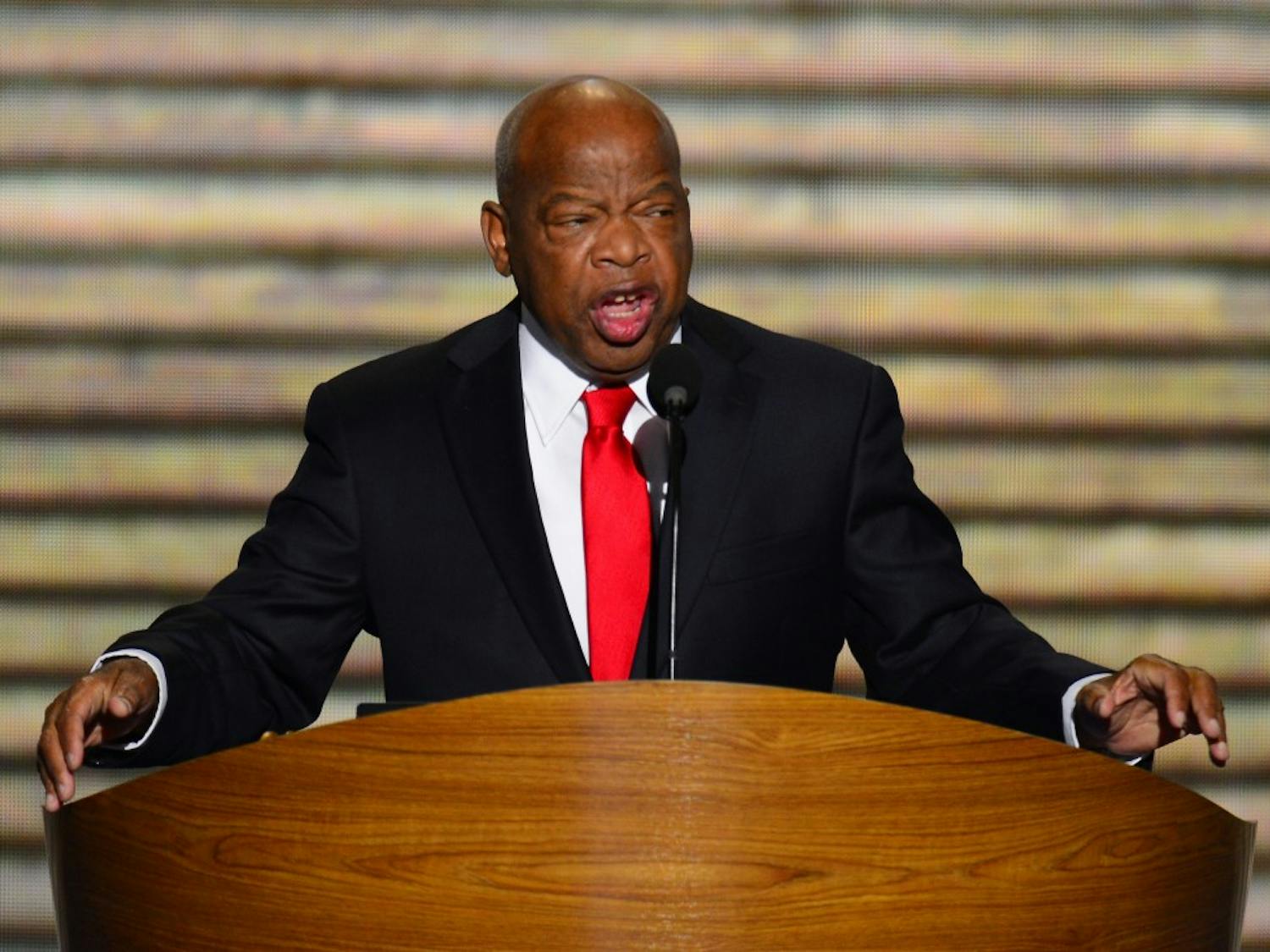 U.S. Rep. John Lewis (D-GA) speaks at the 2012 Democratic National Convention in Times Warner Cable Arena Thursday, September 6, 2012 in Charlotte, North Carolina. (Harry E. Walker/MCT)