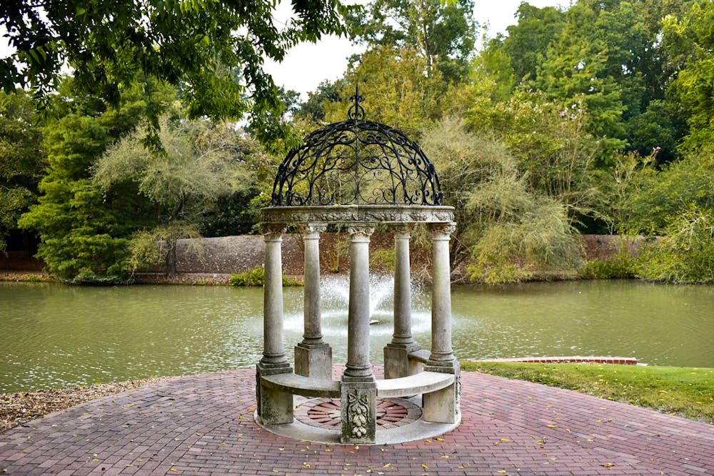 <p>One of the many fountains at Hopelands Gardens. Hopelands Gardens is a sprawling landmark in Aiken with wildlife, ponds, gazebos, a performing arts stage and a "turtle island" that aims to preserve the natural landscape.&nbsp;</p>