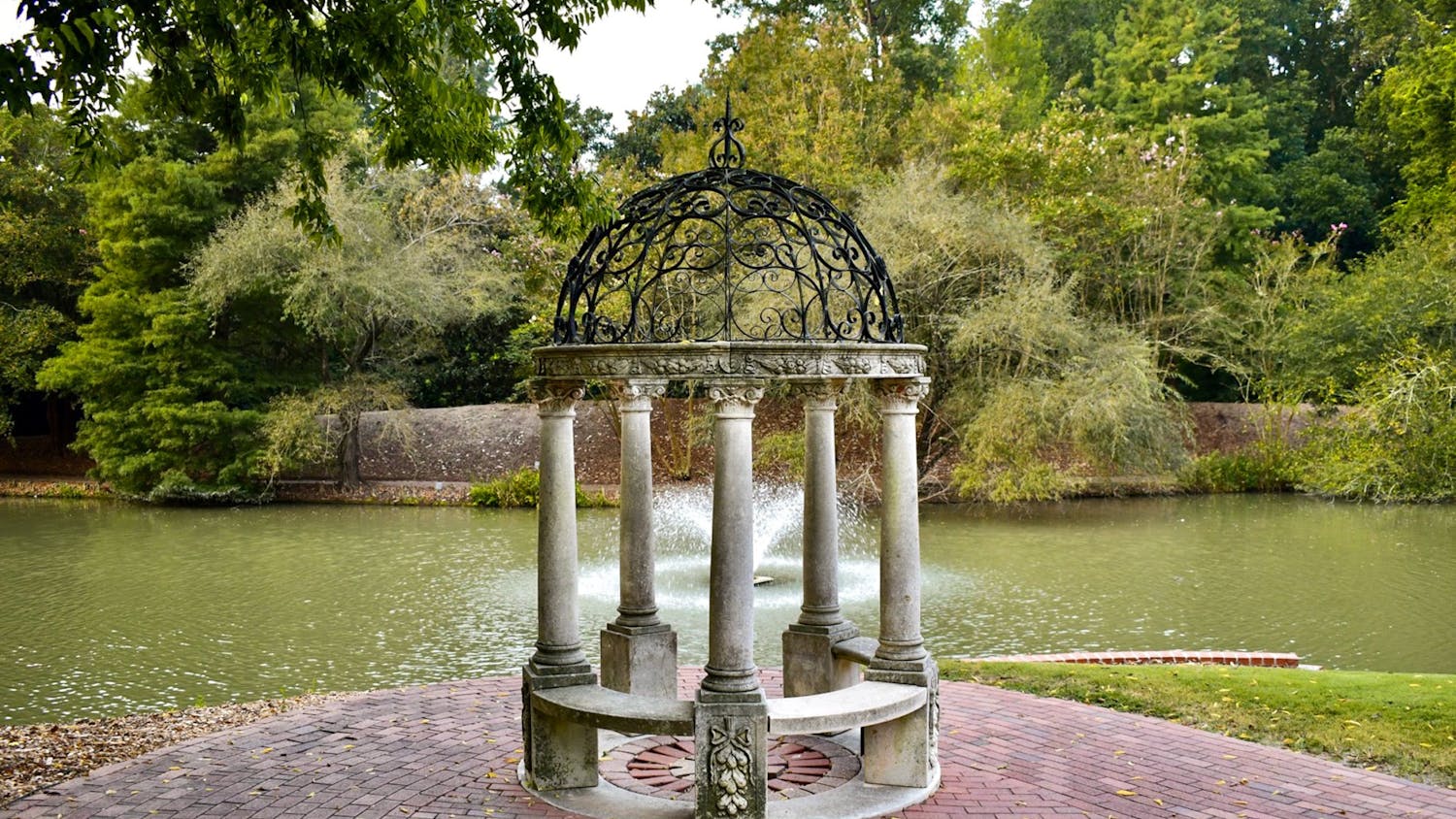 One of the many fountains at Hopelands Gardens. Hopelands Gardens is a sprawling landmark in Aiken with wildlife, ponds, gazebos, a performing arts stage and a "turtle island" that aims to preserve the natural landscape.&nbsp;