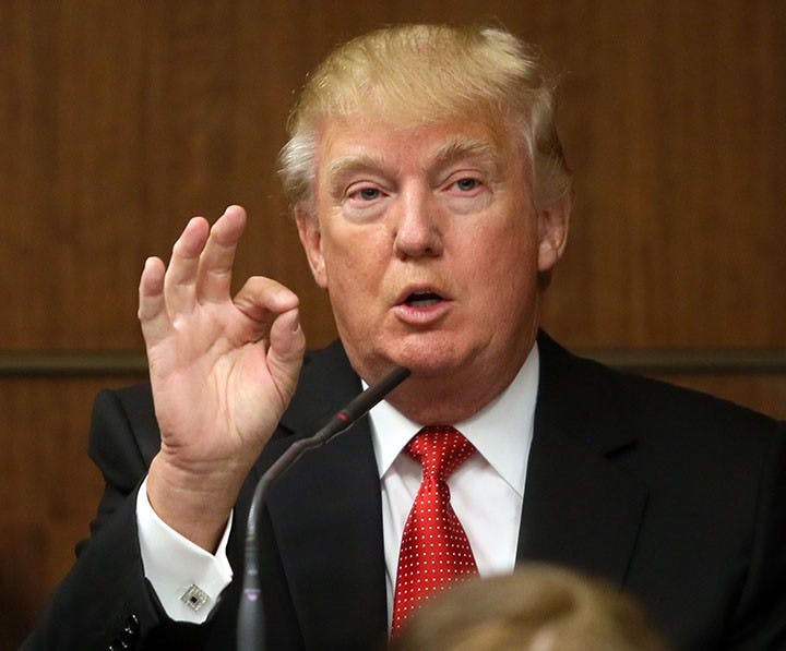 Donald Trump testifies during a civil case at the Broward County Courthouse in Fort Lauderdale, Fla., on Monday, March 10, 2014. Buyers have sued to get their 20 percent deposits back, contending that they thought Trump was the developer. (Amy Beth Bennett/Sun Sentinel/MCT)
