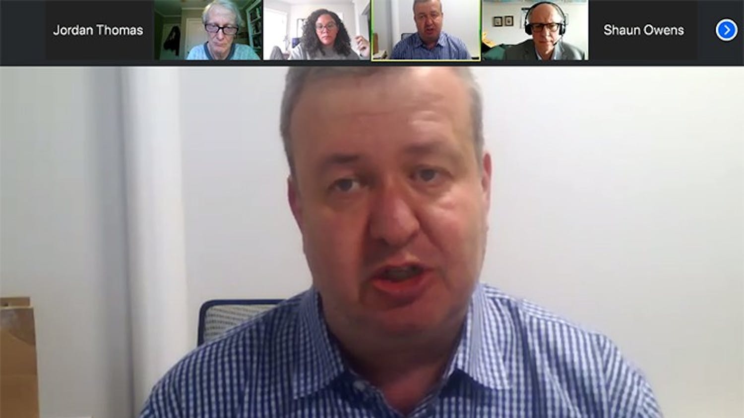 Scott Jaschik, the event's keynote speaker, addresses how the COVID-19 pandemic has affected universities both positively and negatively.