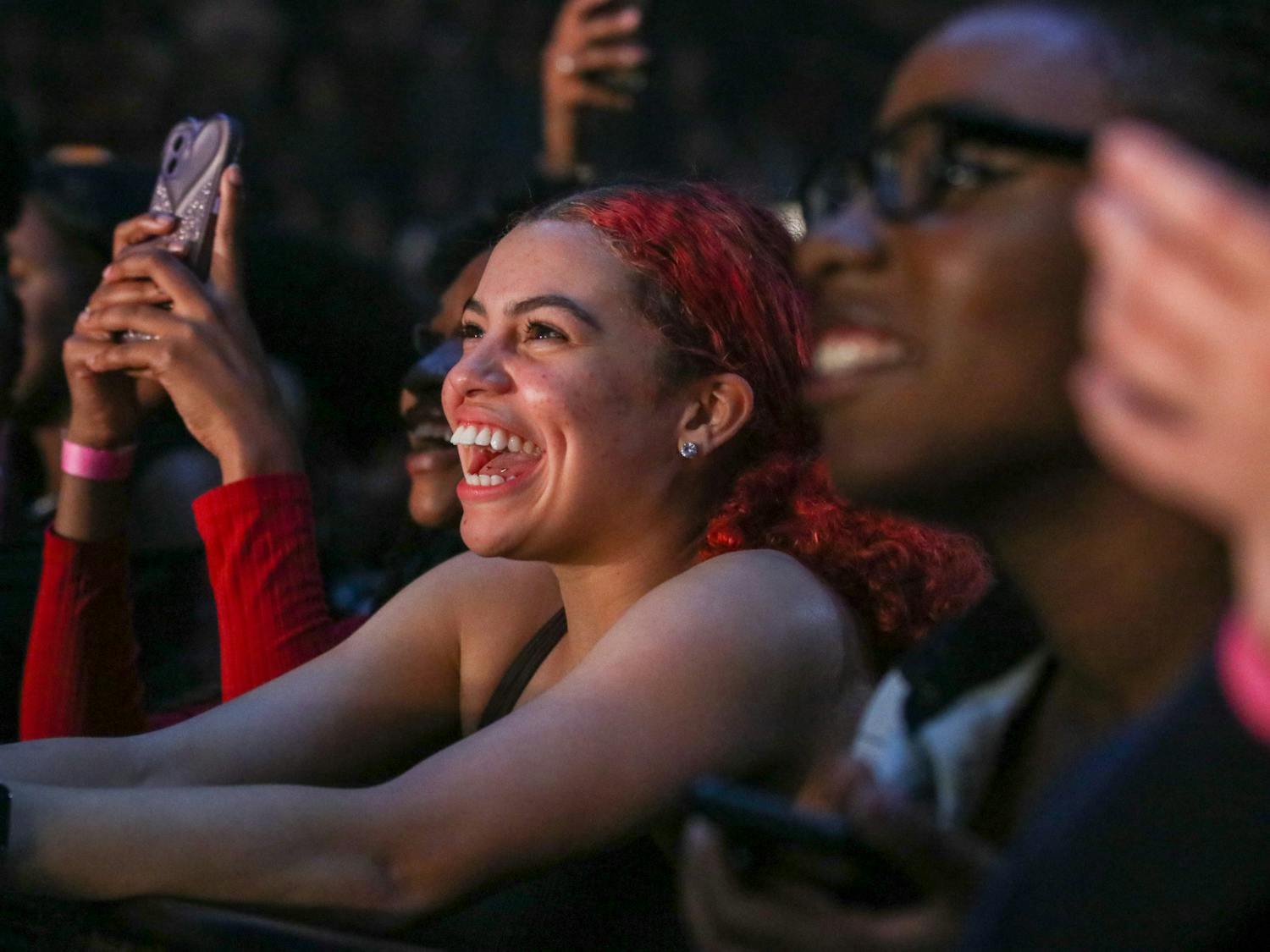 Audience members watching T-Pain perform at Cockstock on Oct. 21, 2022. Cockstock is a part of USC's homecoming week and is put on by Carolina Productions.