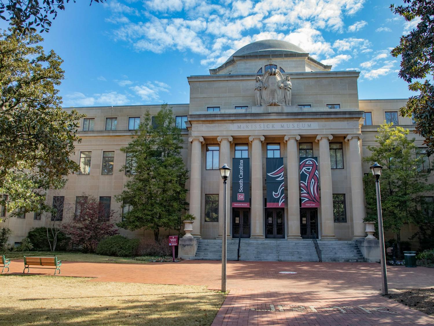 FILE—The west entrance of McKissick Museum on Feb. 28, 2022. A statue honoring "The Three," the university's first Black admitted students since Reconstruction, will be located on the northeast section of the Horseshoe in front of the museum.