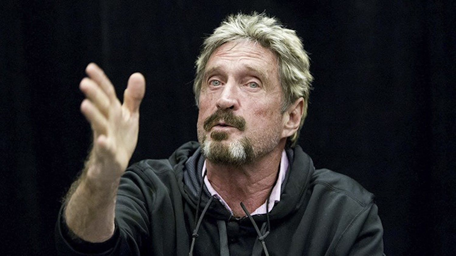John McAfee speaks during the C2SV Technology Conference + Music Festival at the McEnery Convention Center in San Jose, California, on September 28, 2013. (LiPo Ching/Bay Area News Group/MCT)