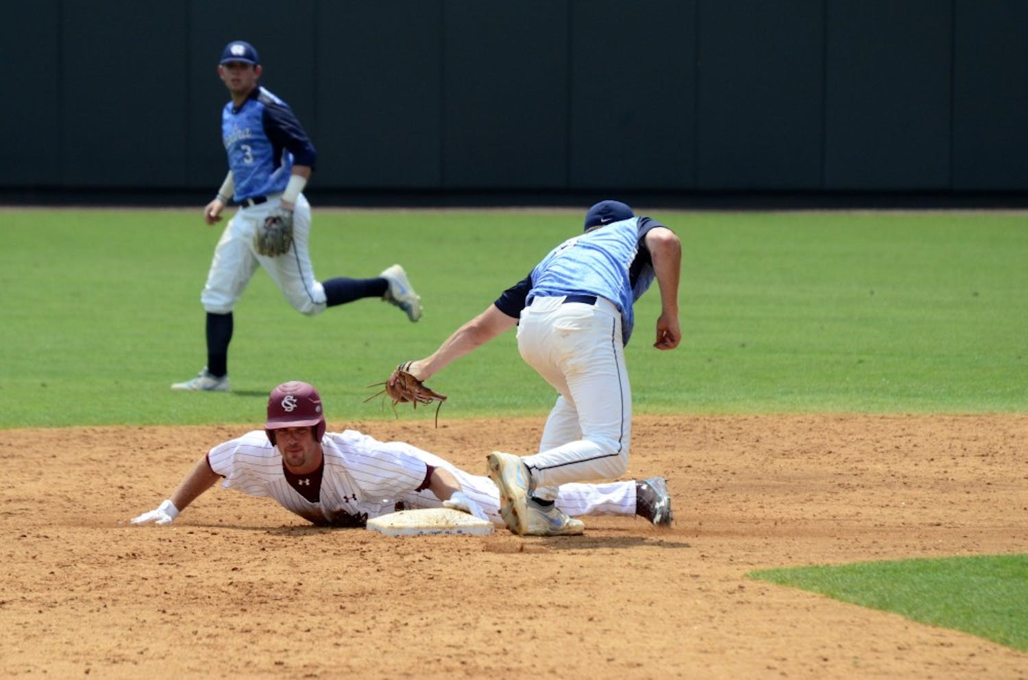 Joey Pankake successfully slides into second.