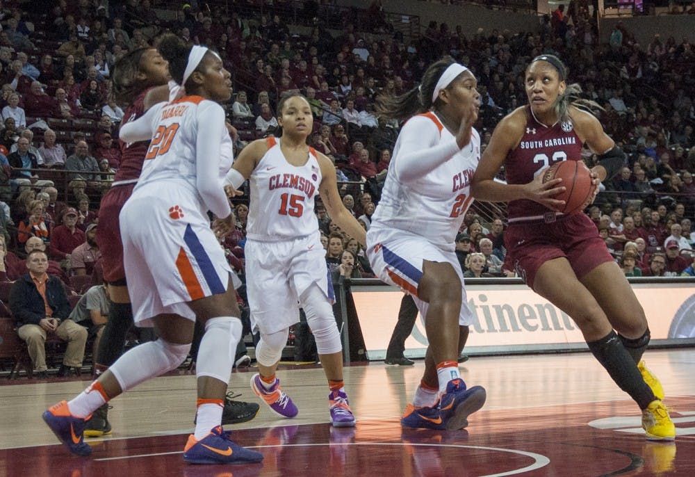 The Gamecocks played against the Clemson Tigers which ended in the Gamecocks winning, 83-61. 