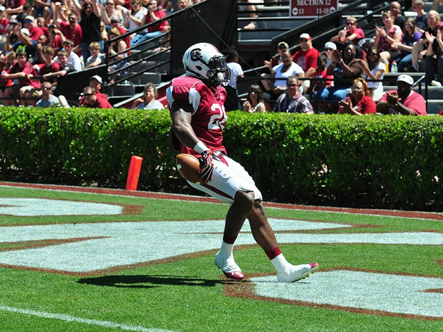 Sophomore Mike Davis (above) and redshirt sophomore Brandon Wilds will be USC’s top two tailbacks this fall.