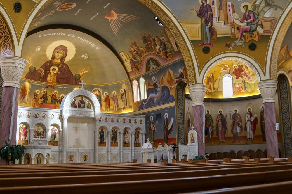 <p>The inside of the Holy Trinity Greek Orthodox Church stands on Feb. 22, 2024. The church is located on the corner of Main and Richland streets.</p>