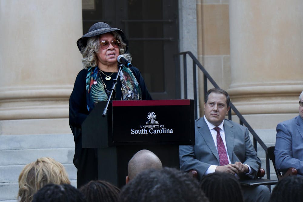 <p>Henrie Monteith Treadwell speaks at the 60th anniversary of desegregation on Sept. 11, 2023. In 1965, Treadwell became the first Black graduate of USC since the reconstruction era, earning her bachelor's degree in biochemistry.</p>