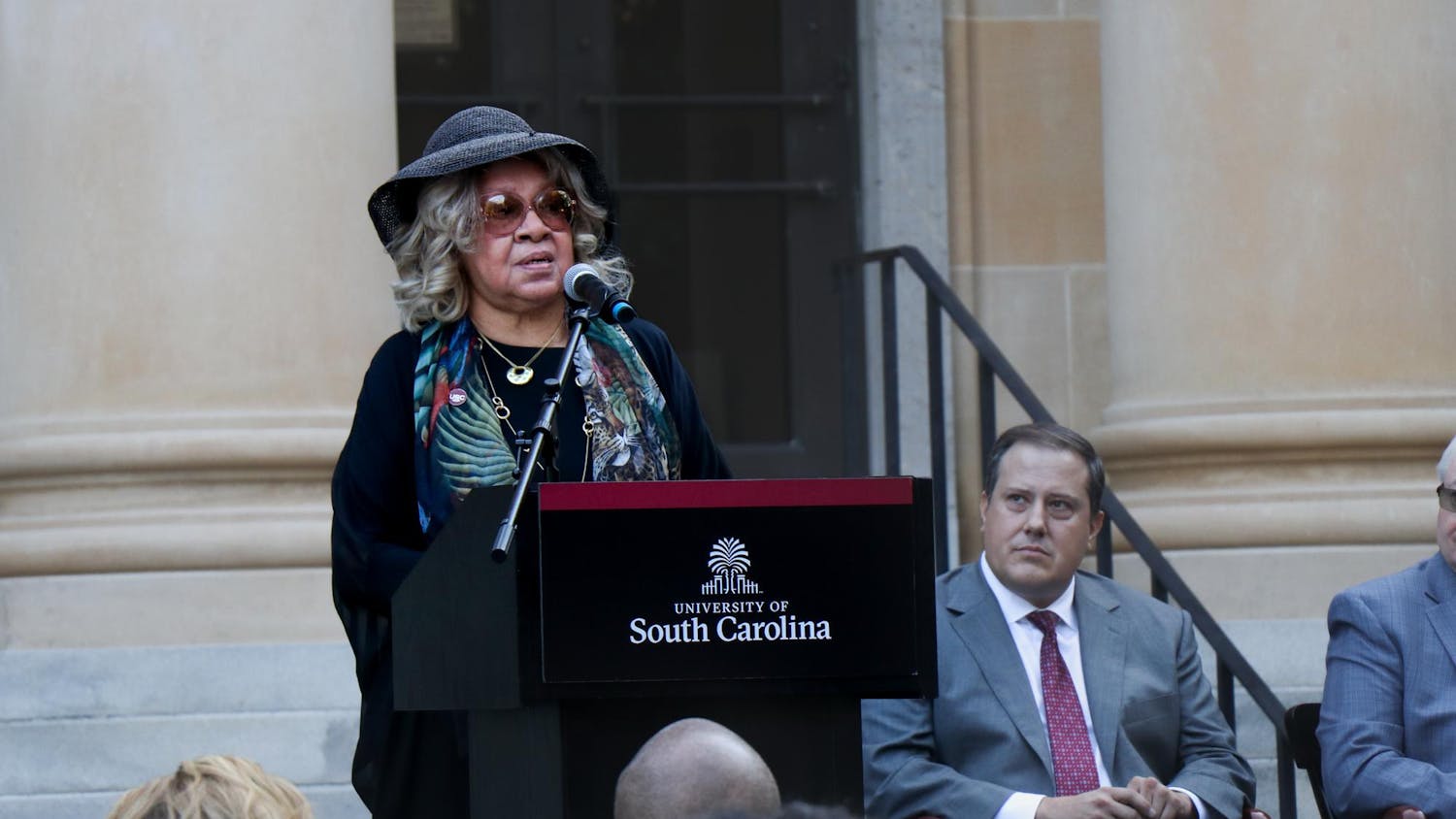 Henrie Monteith Treadwell speaks at the 60th anniversary of desegregation on Sept. 11, 2023. In 1965, Treadwell became the first Black graduate of USC since the reconstruction era, earning her bachelor's degree in biochemistry.