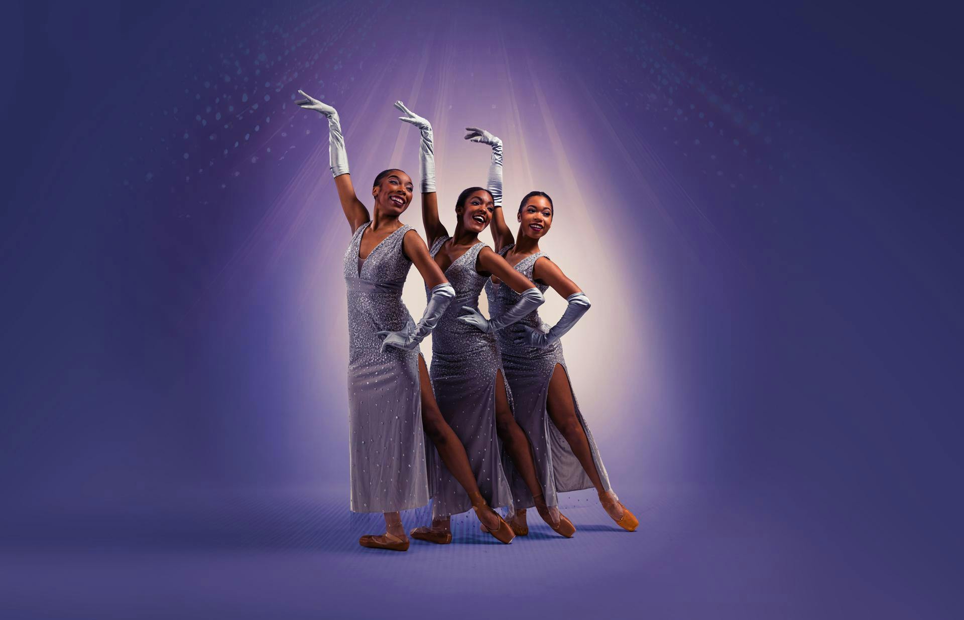 From left to right, company artists C'Jae Ransom, Imani Garrett and Kamaria Roberson during a performance of "Motown Ballet" at Johnny Mercer Theatre in Savannah, Georgia.