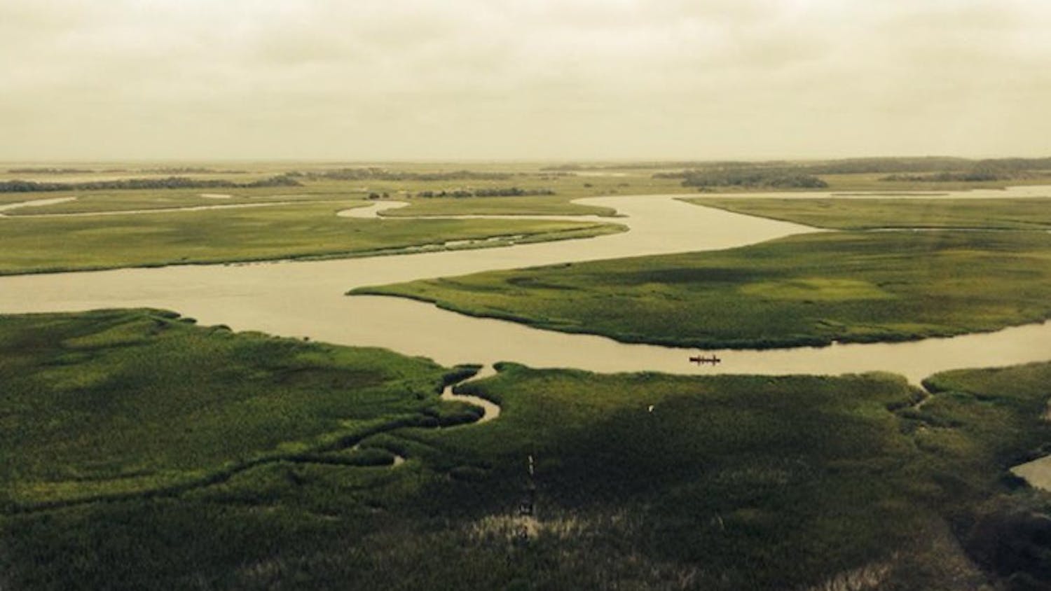 This is the view of the rivers and marshes of Bald Head Island in North Carolina.&nbsp;