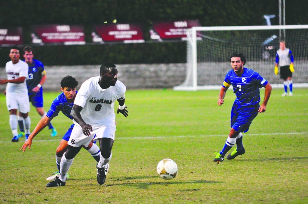 	Senior defender Mahamoudou Kaba scored the opening goal in South Carolina’s win over Mercer en route to a 2-0 victory that keeps the Gamecocks unbeaten.