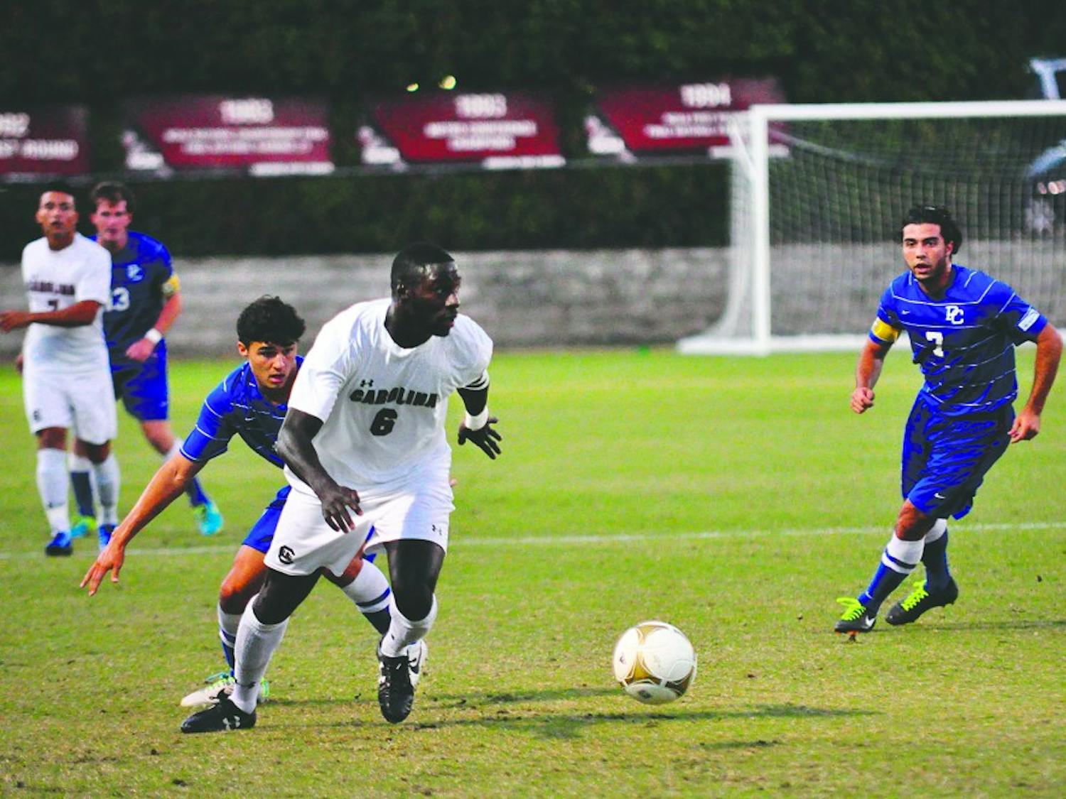 	Senior defender Mahamoudou Kaba scored the opening goal in South Carolina’s win over Mercer en route to a 2-0 victory that keeps the Gamecocks unbeaten.