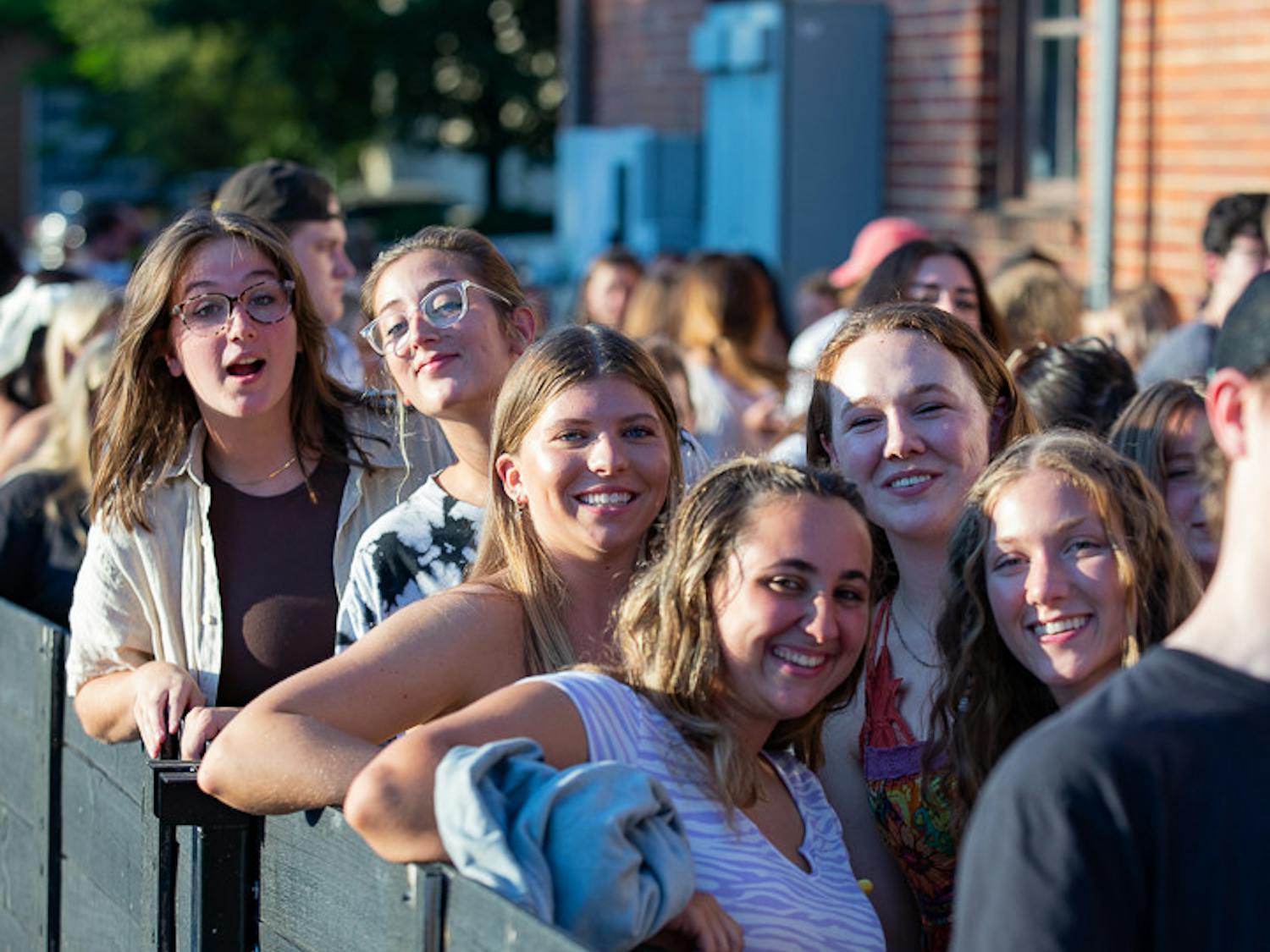 Fans waiting in line pose in front of the camera before The Band CAMINO concert on Sept. 15, 2022. Doors opened up at 6:30 p.m. and the show began at 7:30 p.m.