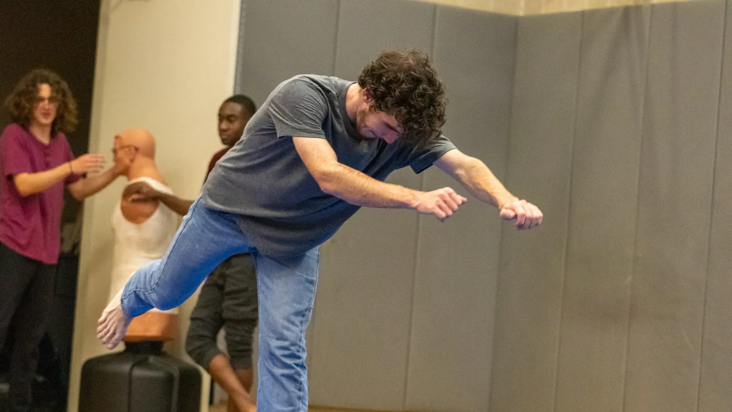 A member of the Carolina Movement Club practices parkour techniques at Strom Thurmond Wellness and Fitness Center on Feb. 17, 2022. The Carolina Movement Club meets twice a week to encourage safe development of skills.