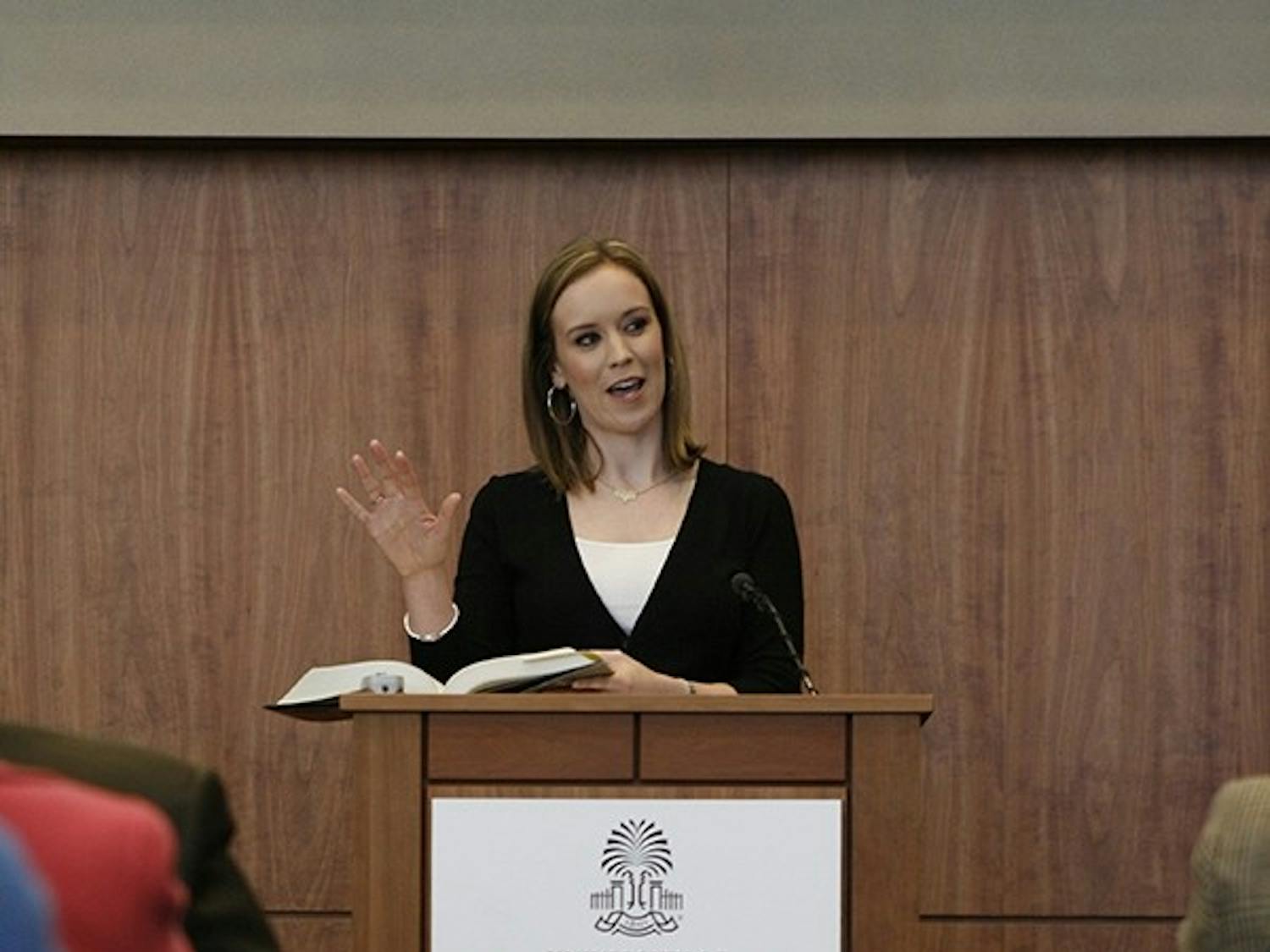 James Dickey's children spoke at an event honoring Dickey and celebrating the the new edition of "The Complete Poems of James Dickey," published by USC Press.