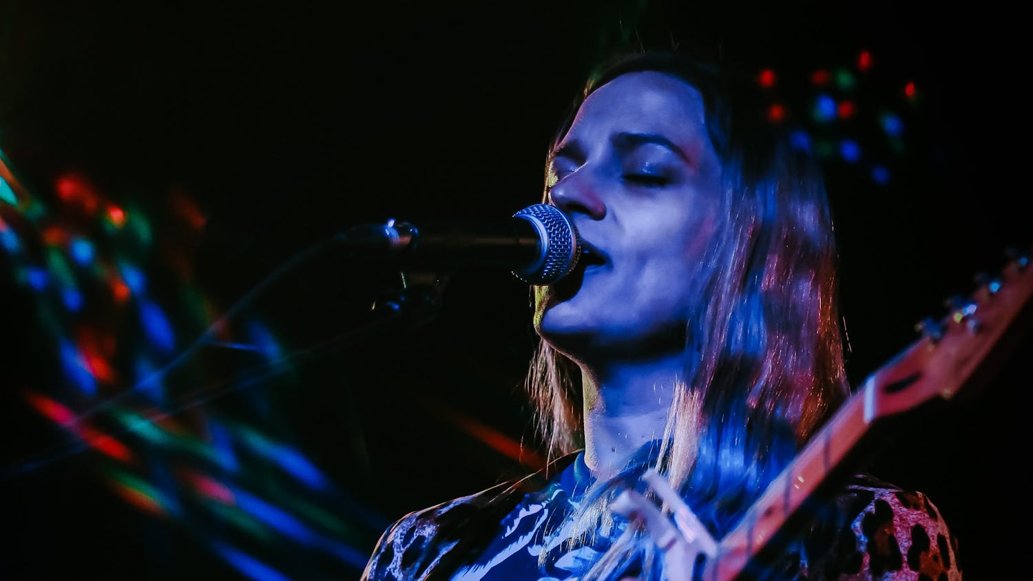 Frontwoman Kat Hammond of Charlie Boy performs at a local Columbia show.