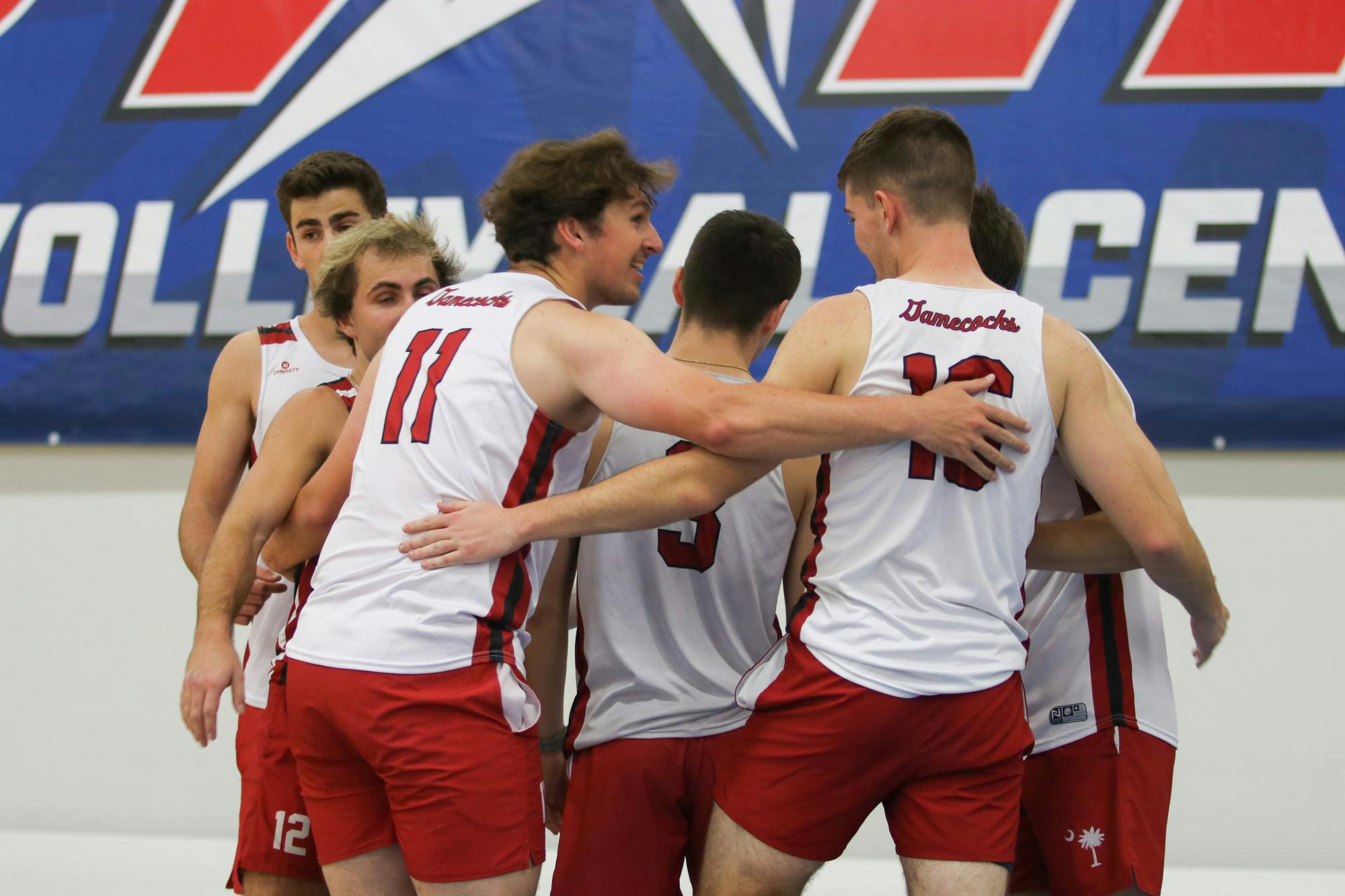 The Gamecocks men's club volleyball team hosted a home tournament at Upward Star Volleyball Center on Nov. 12, 2022. Kennesaw State, University of Georgia, Coastal Carolina, University of Elon, College of Charleston, University of North Carolina Charlotte and Upward Star Club played the three Gamecocks club teams in pool and tournament play. The Gamecocks' three feature teams were the A team, the Garnet team and the Black team. The A team went 6-0 in pool play, but fell to the Star Club team in the Gold Bracket final. The Garnet team went 3-3 in pool play, and after a strong start against Coastal Carolina A, they fell just short in the first round of the Gold Bracket. As for the Black team, they went 5-1 in pool play, with their only loss being a split against Georgia A. In tournament play they saw a strong 25-20 win against UNCC A, but in a match against their own A team, fell short in a 2-0 match loss. Gamecock men's club volleyball see 3-5 tournaments in their Fall offseason, and compete in ECVA matches throughout the Spring.&nbsp;