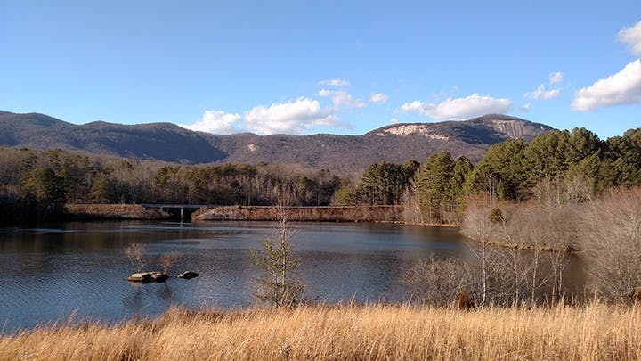 Lake at the bottom of Table Rock, South Carolina.
