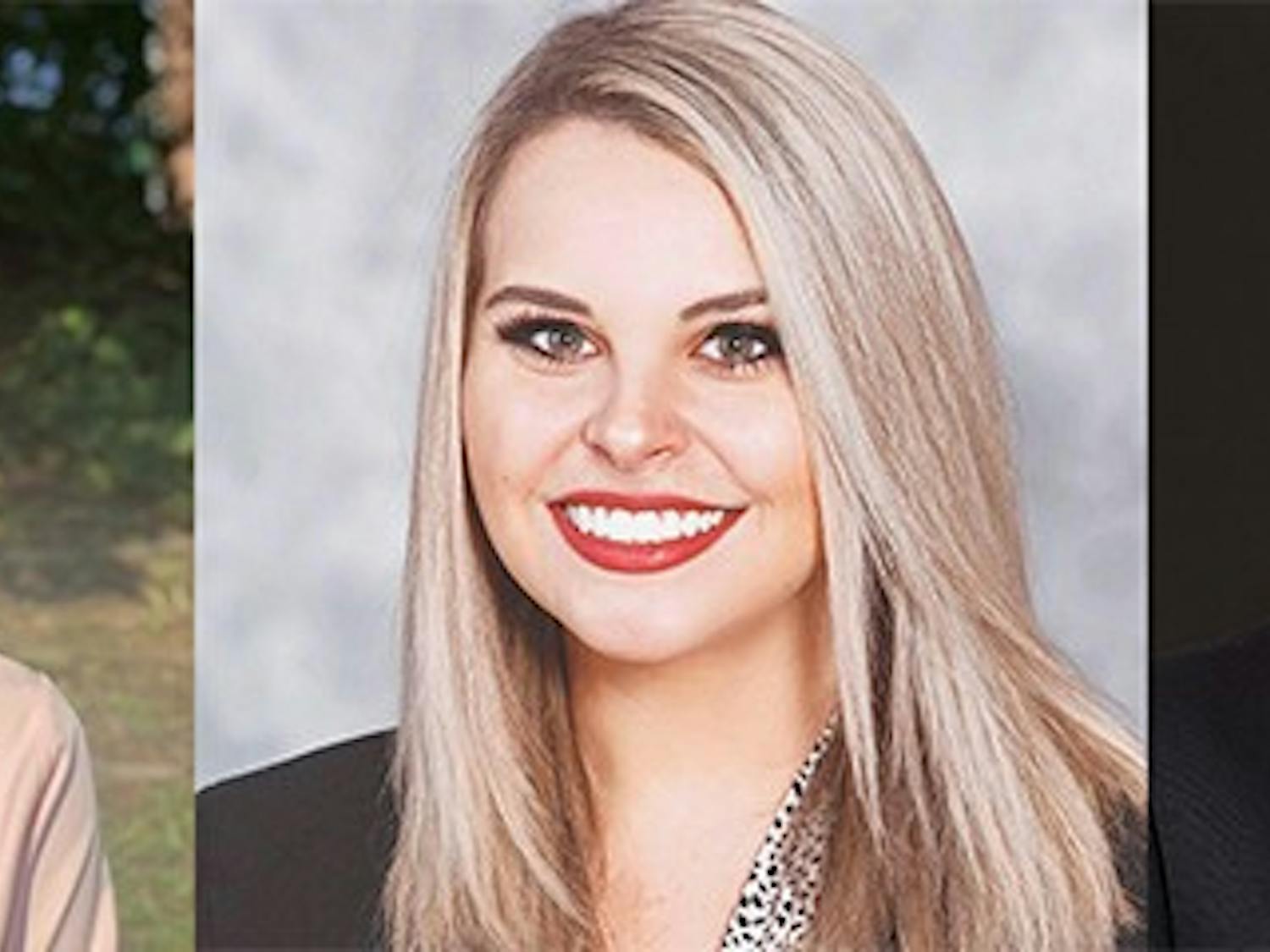 (Pictured left to right) Jasmine Caruthers, Anna Catherine Parham and Colin Miller pose for photos.