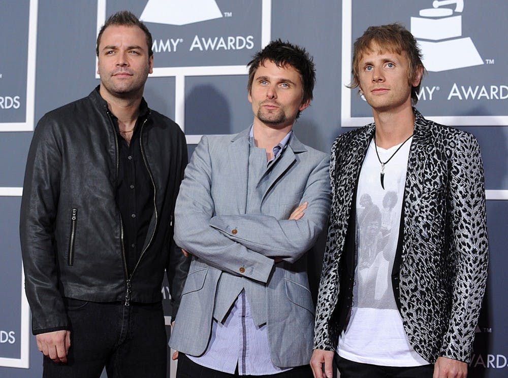 Dominic Howard, Matthew Bellamy and Christopher Wolstenholme of Muse arrive for the 53rd Annual Grammy Awards show at the Staples Center in Los Angeles, California on February 13, 2011. (Lionel Hahn/Abaca Press/MCT)