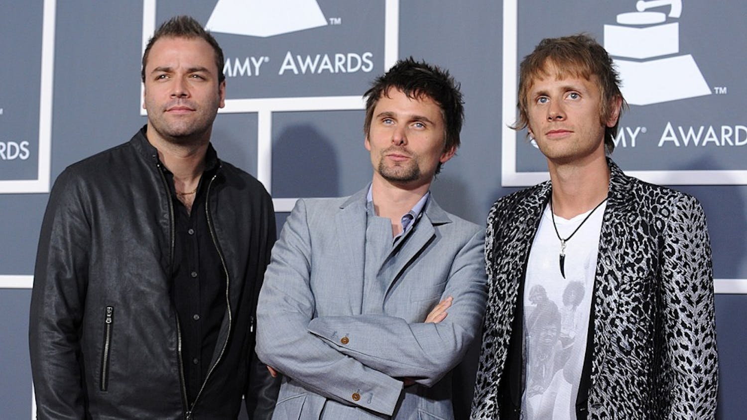Dominic Howard, Matthew Bellamy and Christopher Wolstenholme of Muse arrive for the 53rd Annual Grammy Awards show at the Staples Center in Los Angeles, California on February 13, 2011. (Lionel Hahn/Abaca Press/MCT)