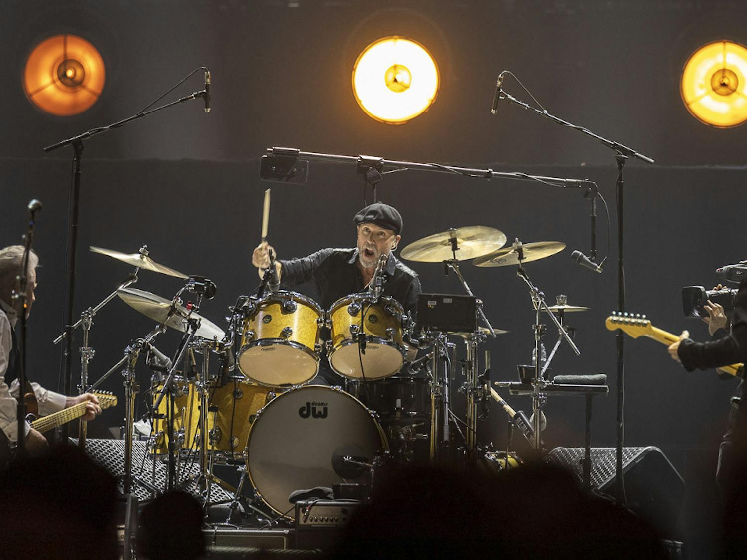 One of the Eagles' stand-in members plays the drums during the band's performance of "Life in the Fast Lane" at Colonial Life Arena on March 30, 2023. The band performed songs from its "Hotel California" album as well as some of its greatest hits.