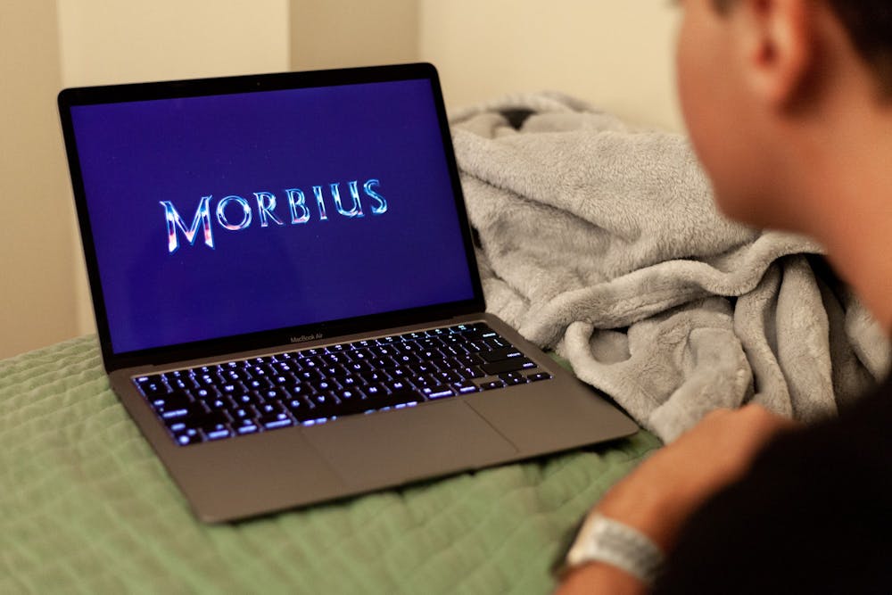 The trailer for Morbius on a computer screen on April 7, 2022. The film was released on April 1, 2022.