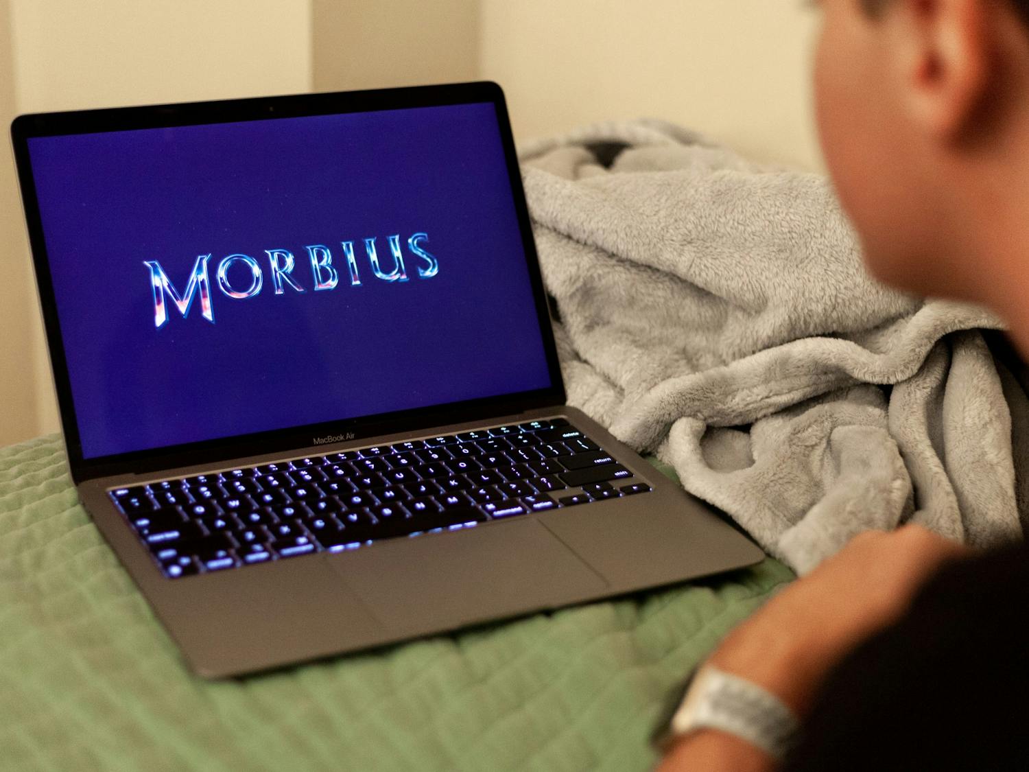 The trailer for Morbius on a computer screen on April 7, 2022. The film was released on April 1, 2022.