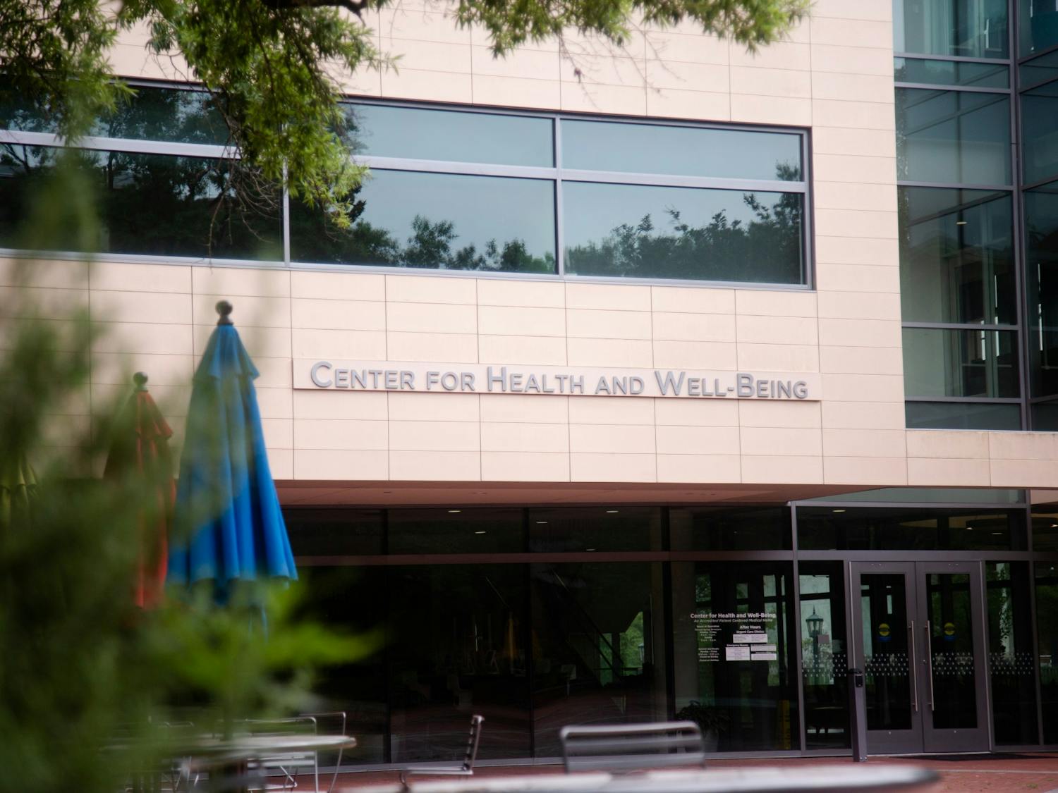 A picture of the Center for Health and Well-Being on June 14, 2022. The building houses University Health Services and supports students' medical needs.&nbsp;