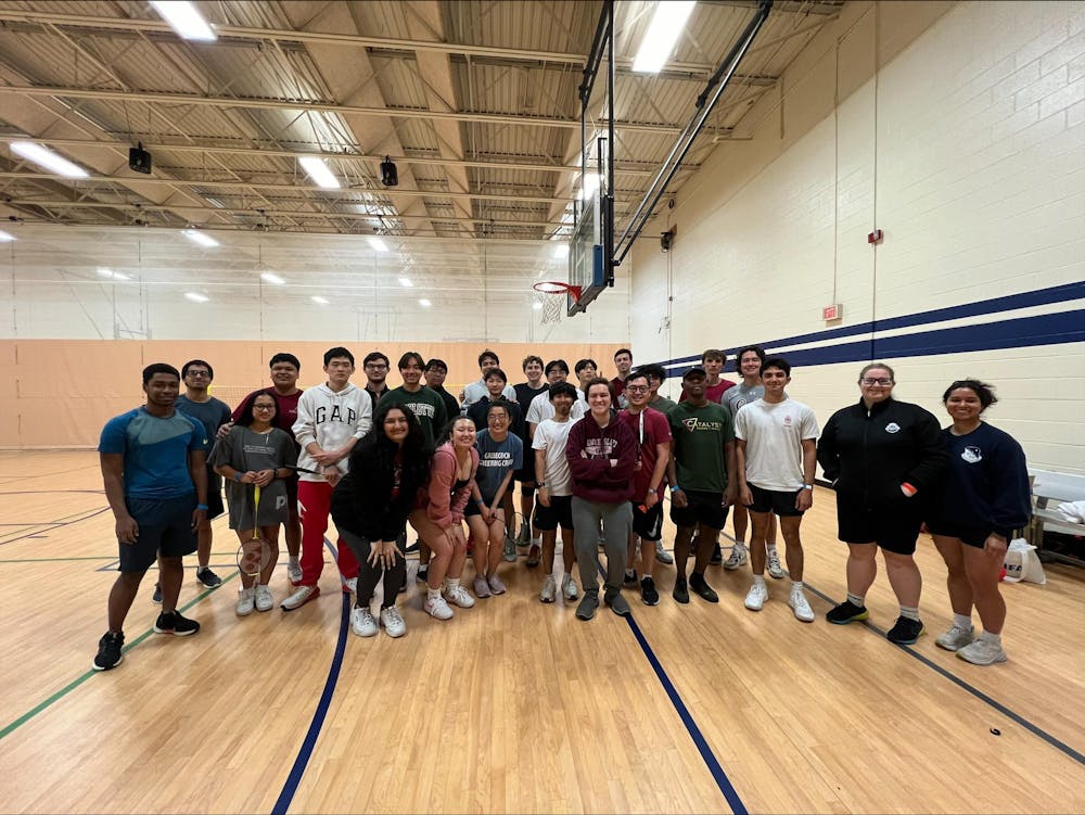 <p>Participants of the KSA Cup pose for a photo on March 30, 2024. The Korean International Student Association organized the K-Cup tournament for students to compete in a variety of sports, including badminton, dodgeball and basketball.</p>