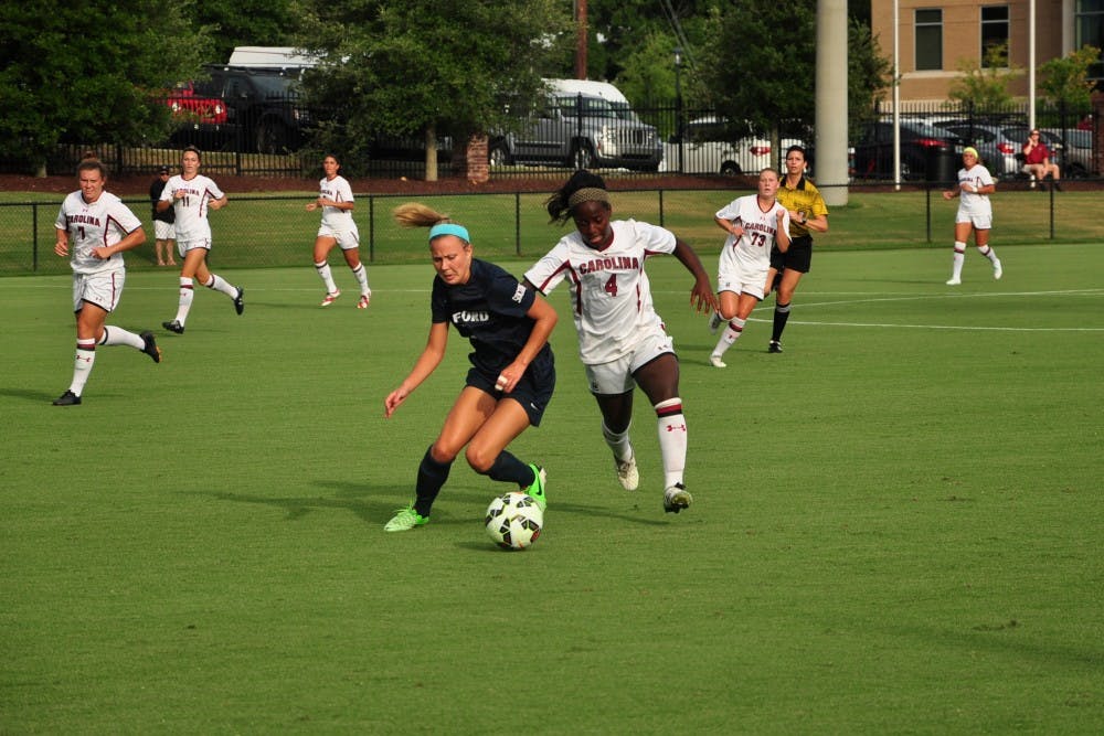 	Junior Raina Johnson scored in double-overtime to lead the Gamecocks past Boston Friday.