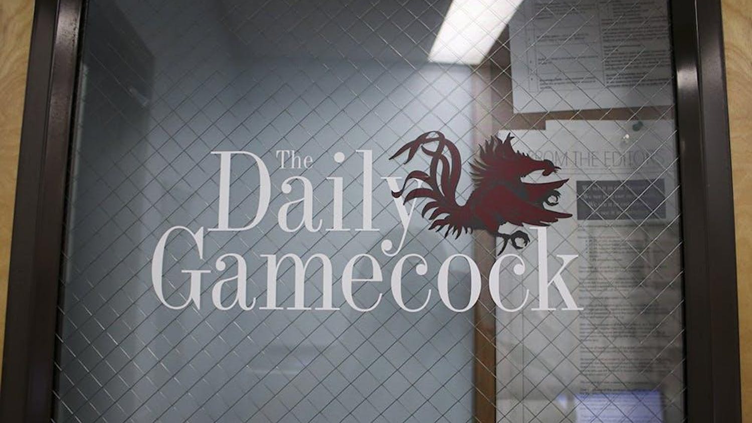 A photo of the front door of The Daily Gamecock's newsroom.
