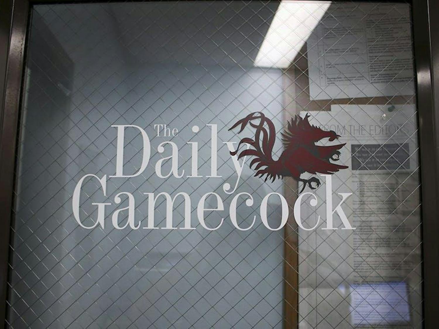 A photo of the front door of The Daily Gamecock's newsroom.