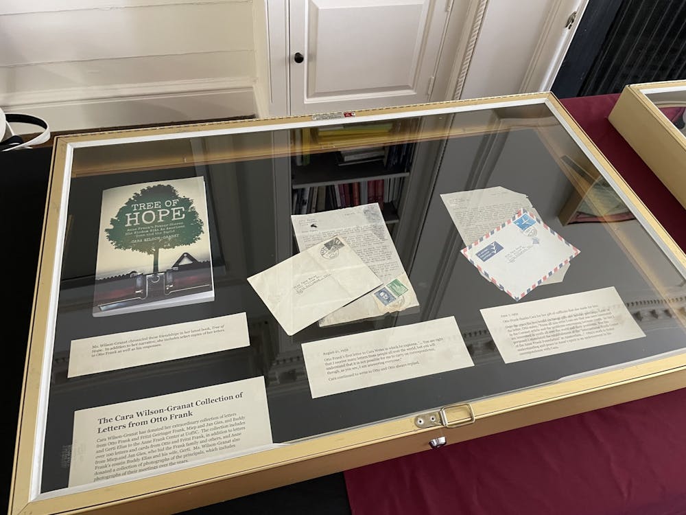 <p>A display case with Otto Frank's letters on June 8, 2022. Cara Wilson-Granat donated the letters to USC's Anne Frank Center to be a part of a special collection.</p>