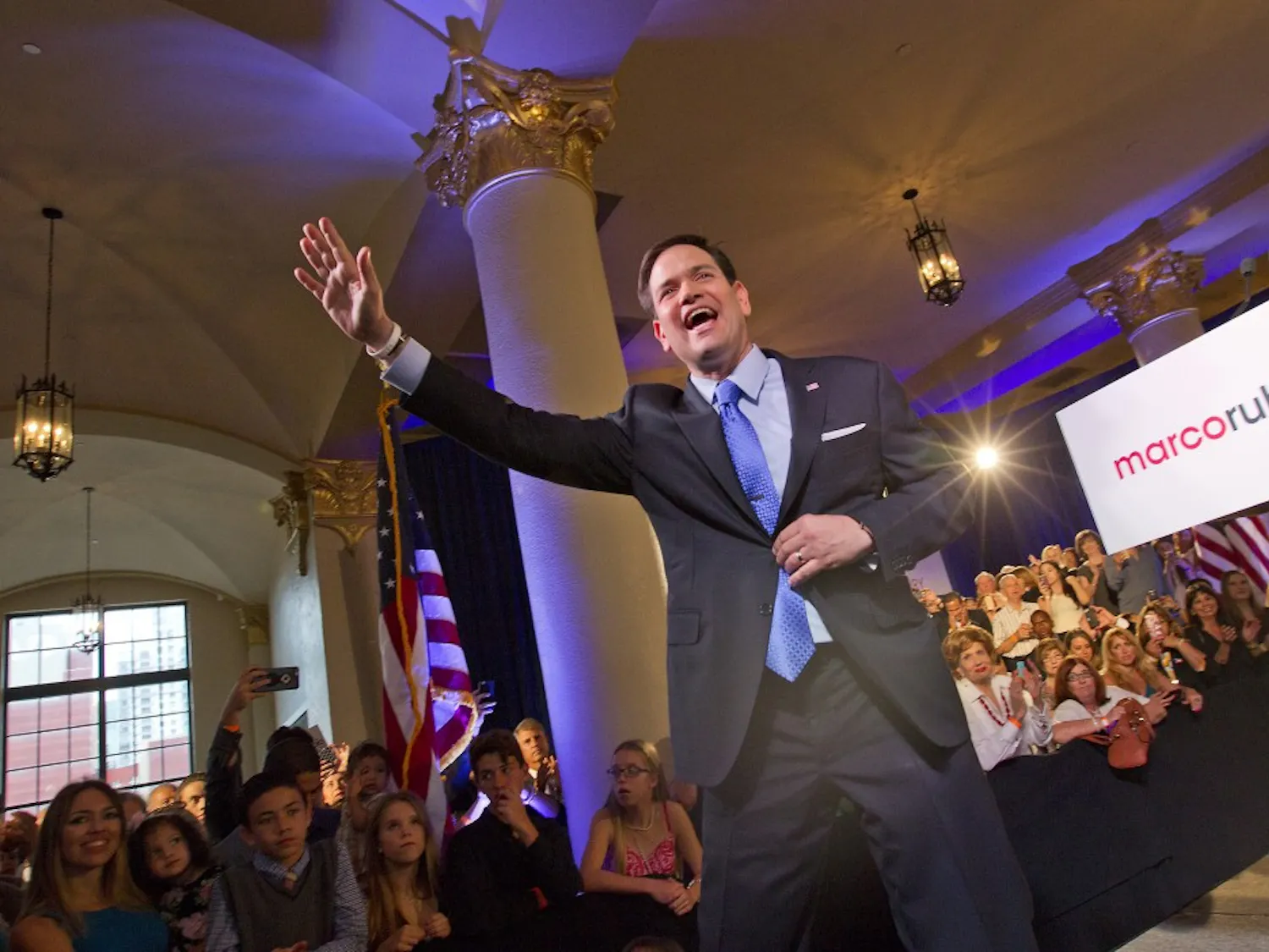 Sen. Marco Rubio (R-Fla.) announces his candidacy for President of the United States on Monday April 13, 2015, at the Freedom Tower in Miami. (Patrick Farrell/Miami Herald/TNS)