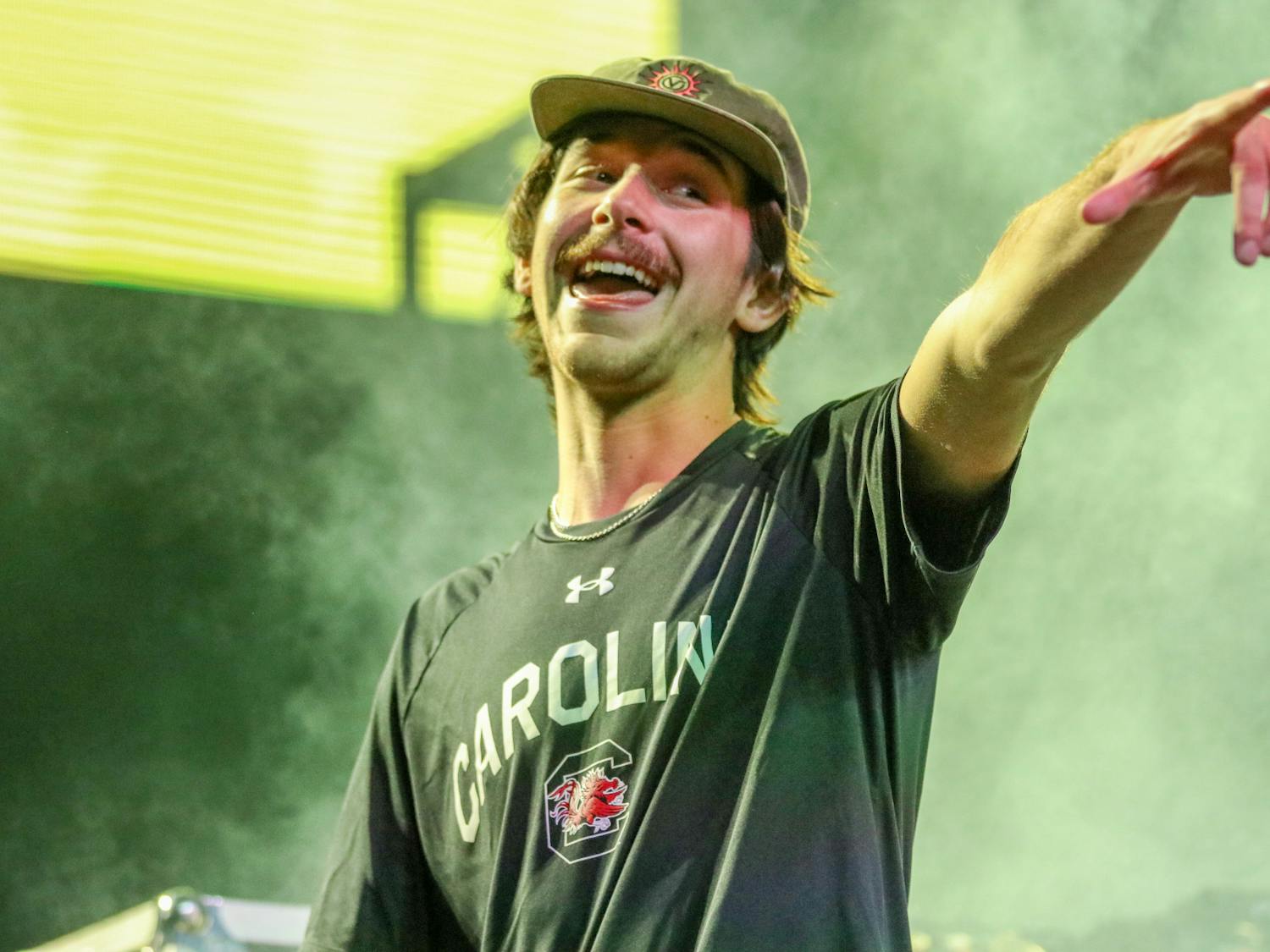 A pair of student DJs opened for T-Pain at Cockstock. The student DJs played remixes of various pop hits to get the crowd moving before the main event on Oct. 21, 2022.