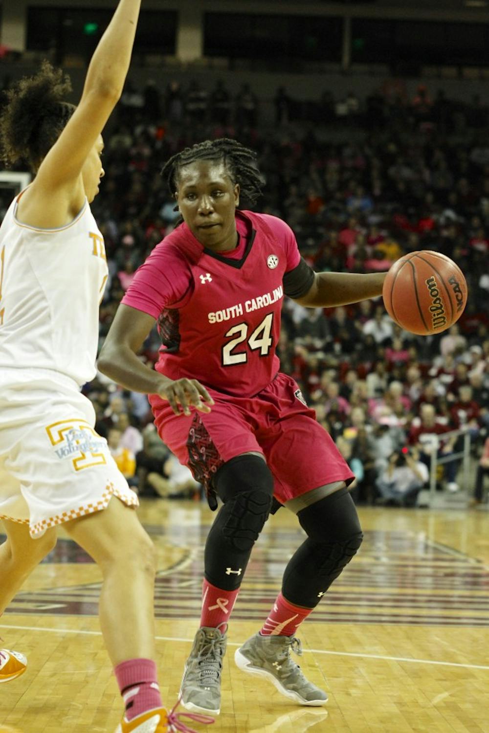 <p>No. 2 South Carolina senior forward Aleighsa Welch scored a team-high 19 points in the Gamecocks' 71-66 win over No. 6 Tennessee, but her biggest impact was on the boards. Welch came down with 14 rebounds, nine of which were offensive. </p>